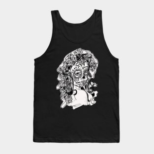 Sugar Skull - Day of The Dead Cartoon Girl Tank Top